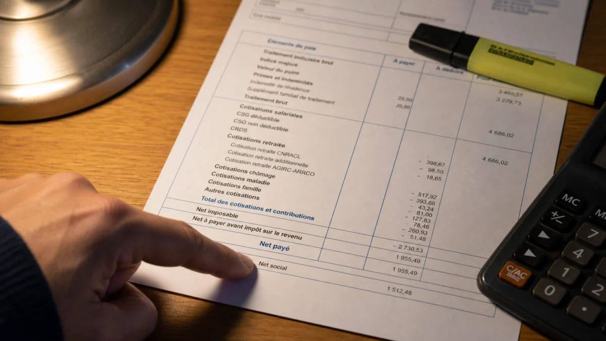 Vérifier son bulletin de salaire ligne par ligne — Fiche de paie fonctionnaires, les pièges à éviter.