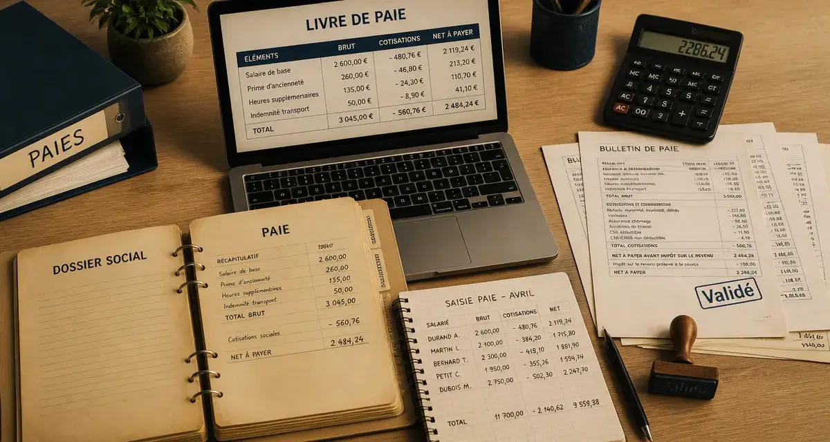 Livre de paie : contrôlez salaires, charges et régularisations sur une même vue 1 Livre de paie : salaires, charges et régularisations, vue tableau brut/net et cotisations